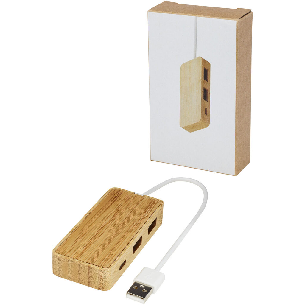 USB-концентратор Tapas из бамбука натуральный - 12430606- Фото №7