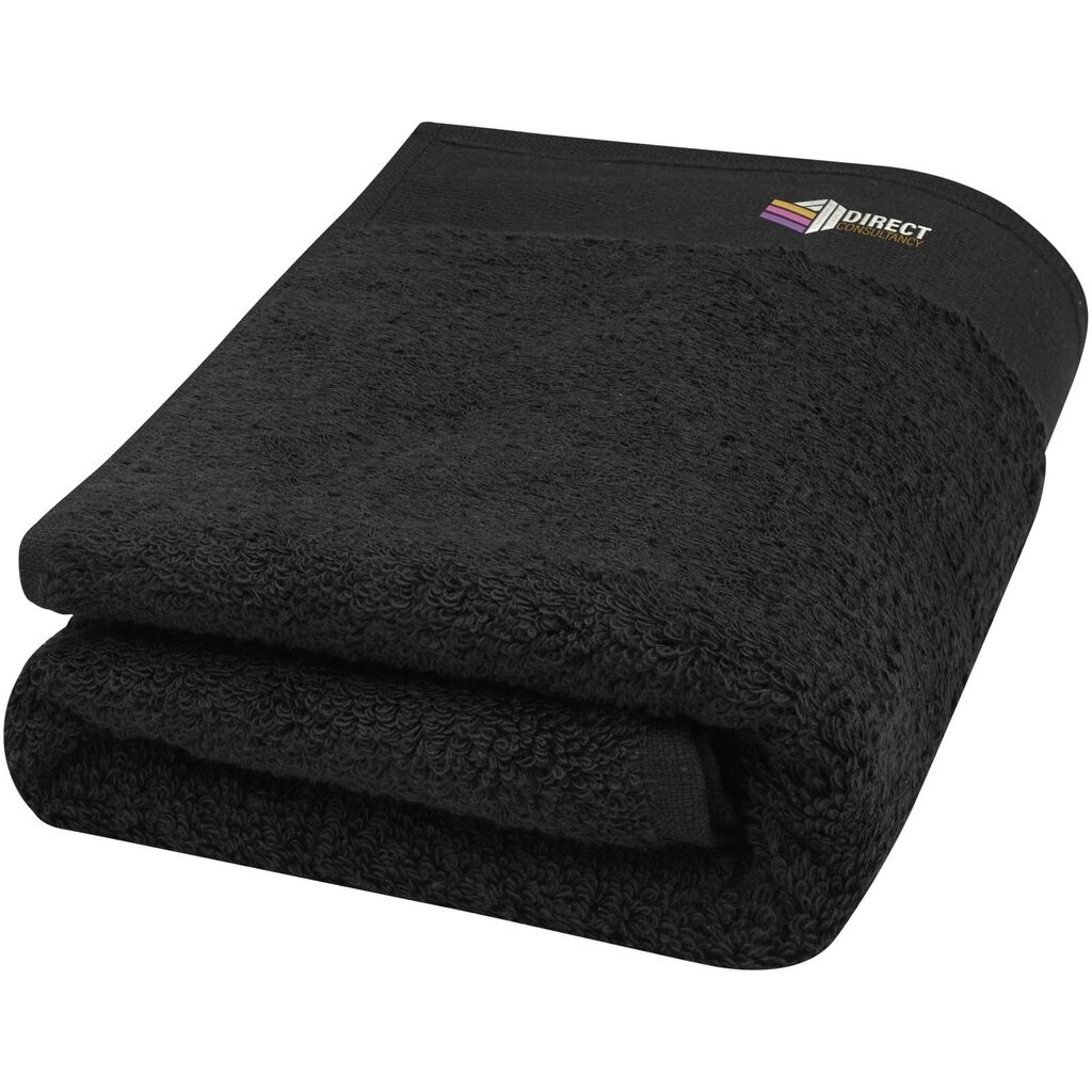 Полотенце для ванной Nora из хлопка плотностью 550 г/м² и размером 50x100 см сплошной черный - 11700590- Фото №2