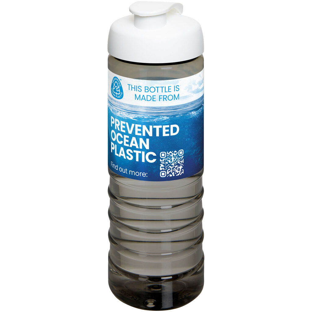 Спортивна пляшка H2O Active® Eco Treble об'ємом 750 мл із куполоподібною кришкою темно-сірий, білий - 21047901- Фото №2