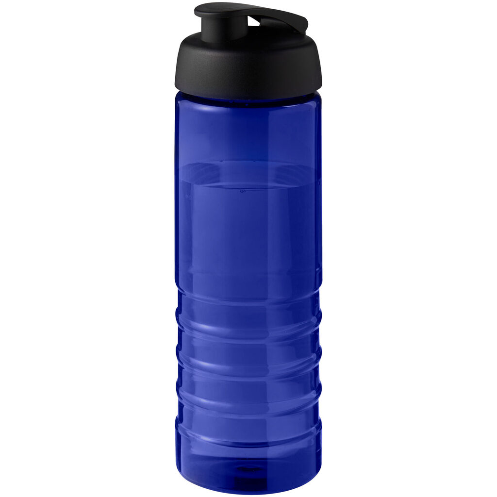 Спортивна пляшка H2O Active® Eco Treble об'ємом 750 мл із куполоподібною кришкою синій, суцільний чорний - 21047906- Фото №1
