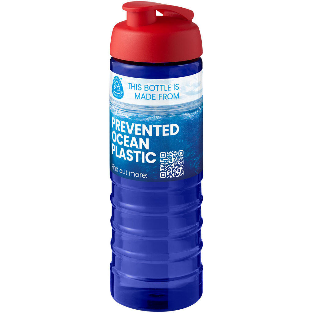 Спортивная бутылка H2O Active® Eco Treble объемом 750 мл с куполообразной крышкой cиний, красный - 21047908- Фото №2