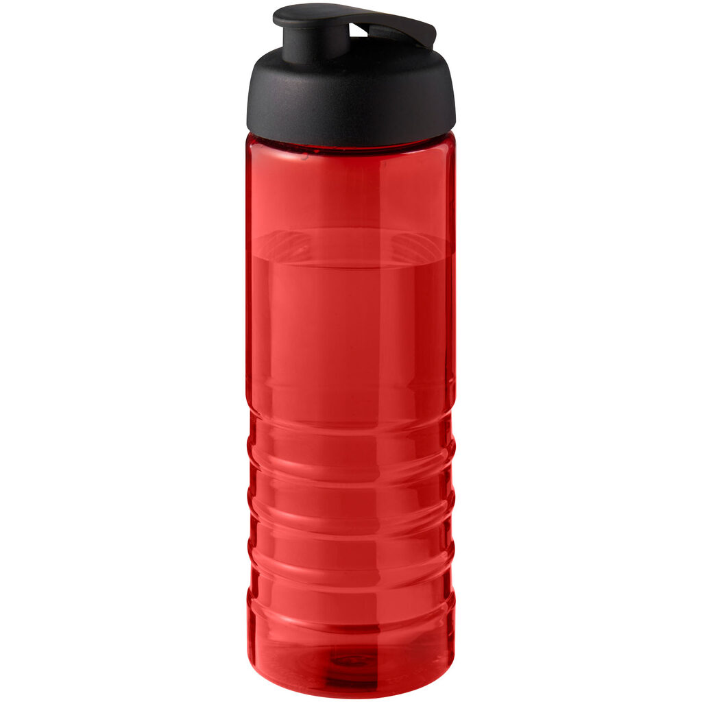 Спортивна пляшка H2O Active® Eco Treble об'ємом 750 мл із куполоподібною кришкою червоний, суцільний чорний - 21047911- Фото №1