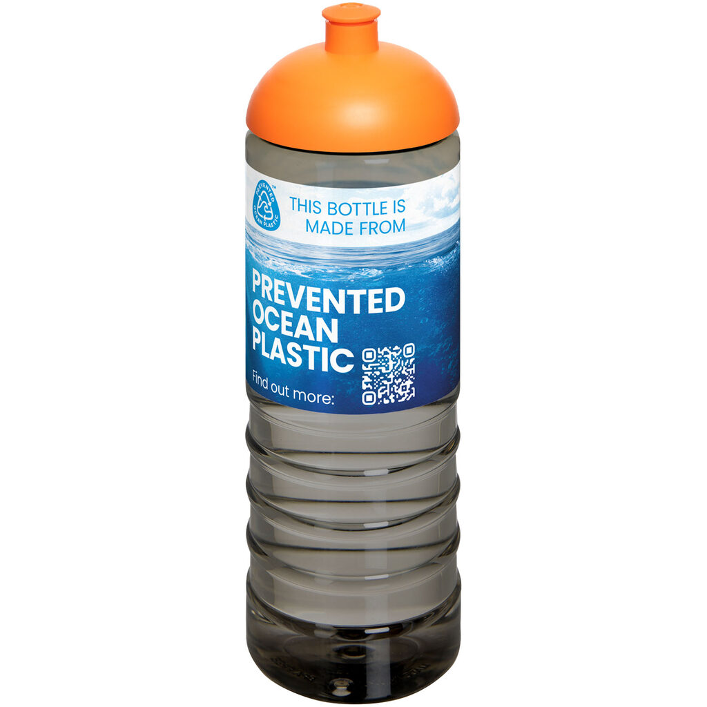 H2O Active® Eco Treble спортивная бутылка объемом 750 мл с куполообразной крышкой темно-серый, оранжевый - 21048002- Фото №2