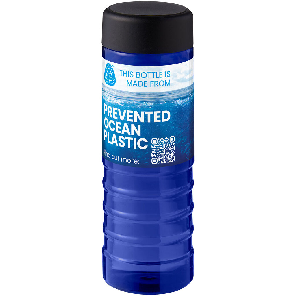 H2O Active® Eco Treble 750 мл бутылка для воды cиний, сплошной черный - 21048104- Фото №2