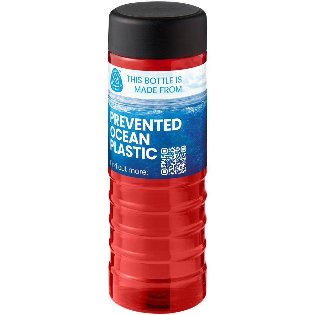 H2O Active® Eco Treble 750 мл бутылка для воды красный, сплошной черный - 21048105- Фото №2