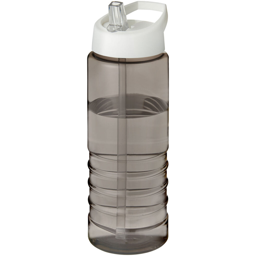 Спортивная бутылка H2O Active® Eco Treble объемом 750 мл с куполообразной крышкой темно-серый, белый - 21048201- Фото №1