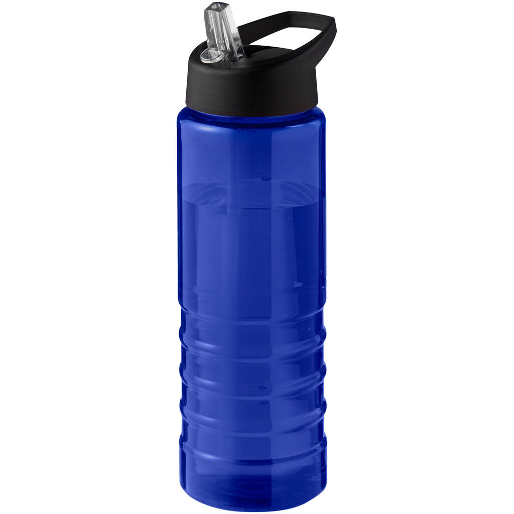 Спортивна пляшка H2O Active® Eco Treble об'ємом 750 мл із куполоподібною кришкою синій, суцільний чорний - 21048205- Фото №1