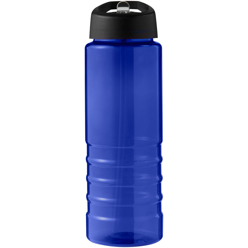 Спортивна пляшка H2O Active® Eco Treble об'ємом 750 мл із куполоподібною кришкою синій, суцільний чорний - 21048205- Фото №3