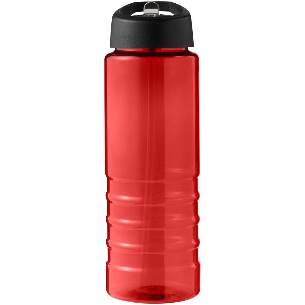 Спортивная бутылка H2O Active® Eco Treble объемом 750 мл с куполообразной крышкой красный, сплошной черный - 21048206- Фото №3