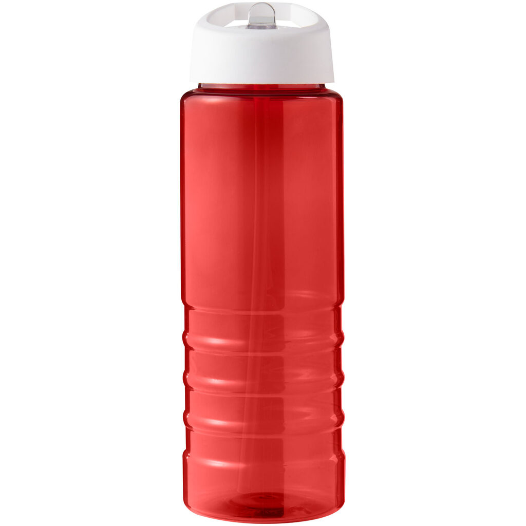 Спортивна пляшка H2O Active® Eco Treble об'ємом 750 мл із куполоподібною кришкою червоний, білий - 21048207- Фото №3