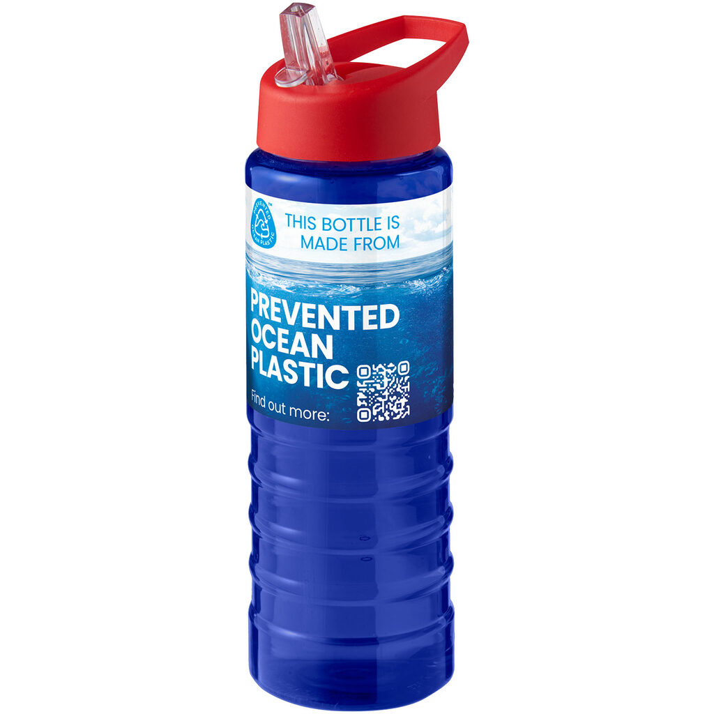 Спортивна пляшка H2O Active® Eco Treble об'ємом 750 мл із куполоподібною кришкою синій, червоний - 21048210- Фото №2