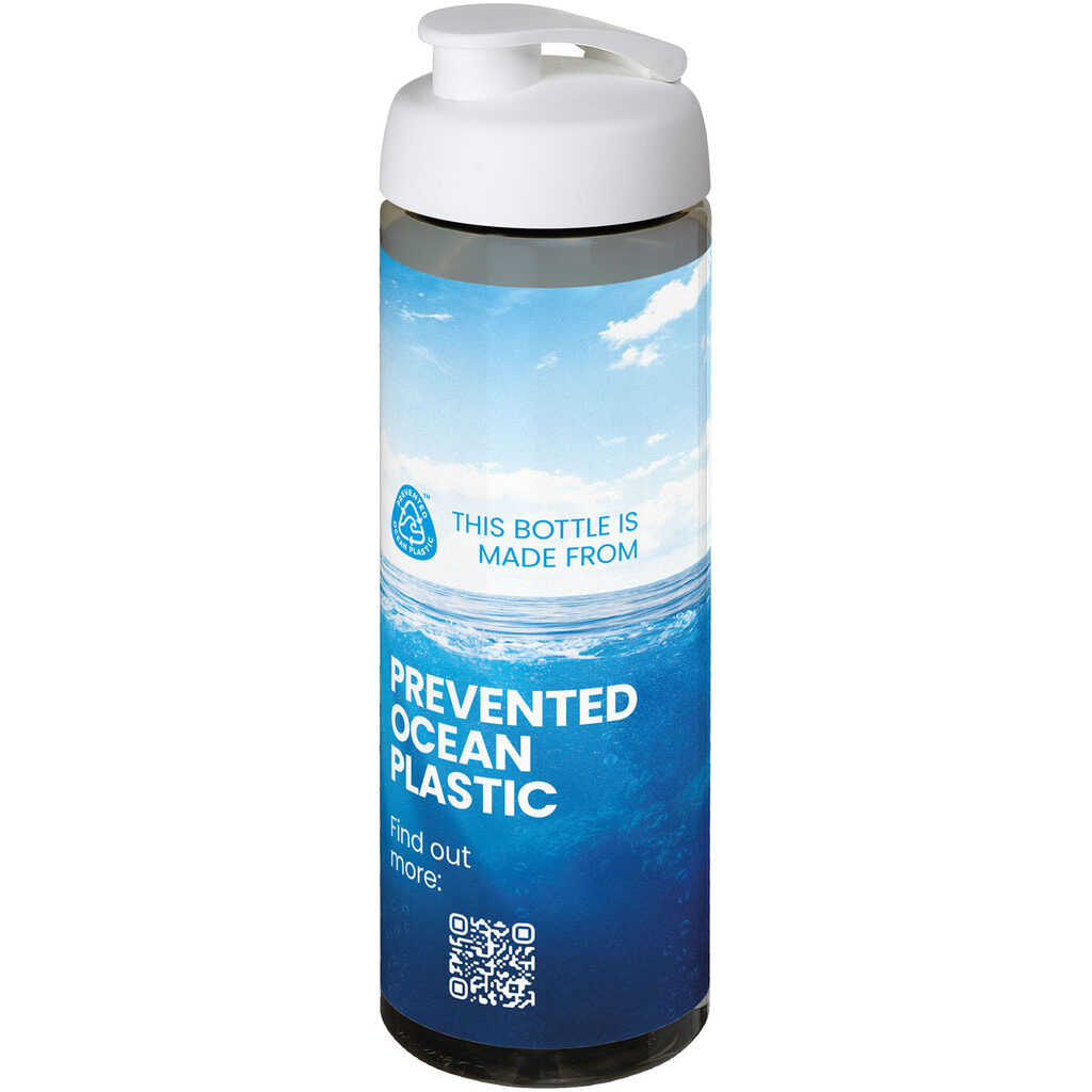Спортивная бутылка H2O Active® Eco Vibe объемом 850 мл с откидывающейся крышкой темно-серый, белый - 21048301- Фото №2