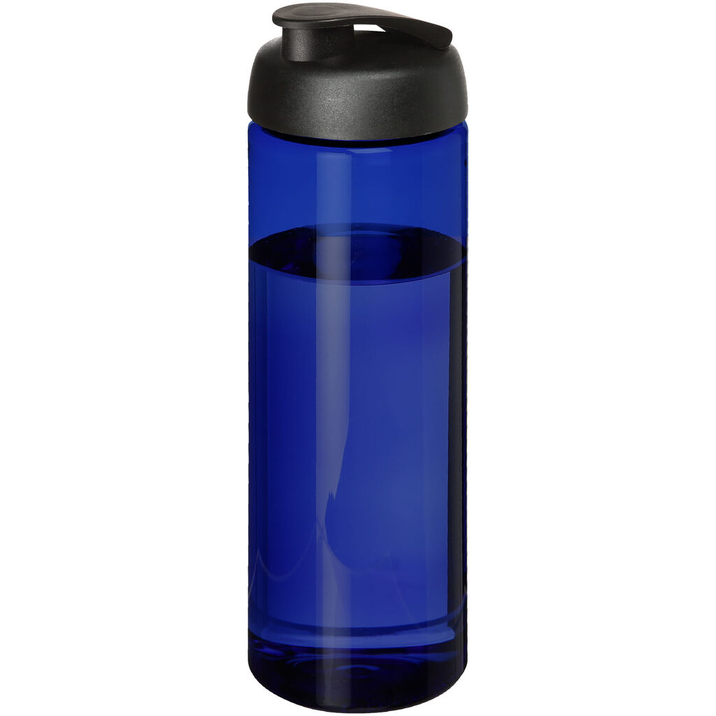 Спортивна пляшка H2O Active® Eco Vibe об'ємом 850 мл з кришкою, що відкидається синій, суцільний чорний - 21048306- Фото №1