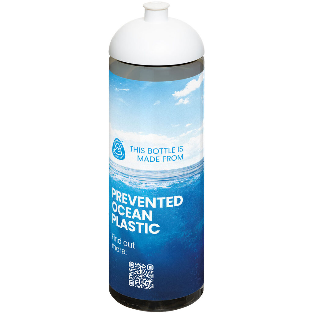 Спортивная бутылка H2O Active® Eco Vibe объемом 850 мл с куполообразной крышкой темно-серый, белый - 21048401- Фото №2