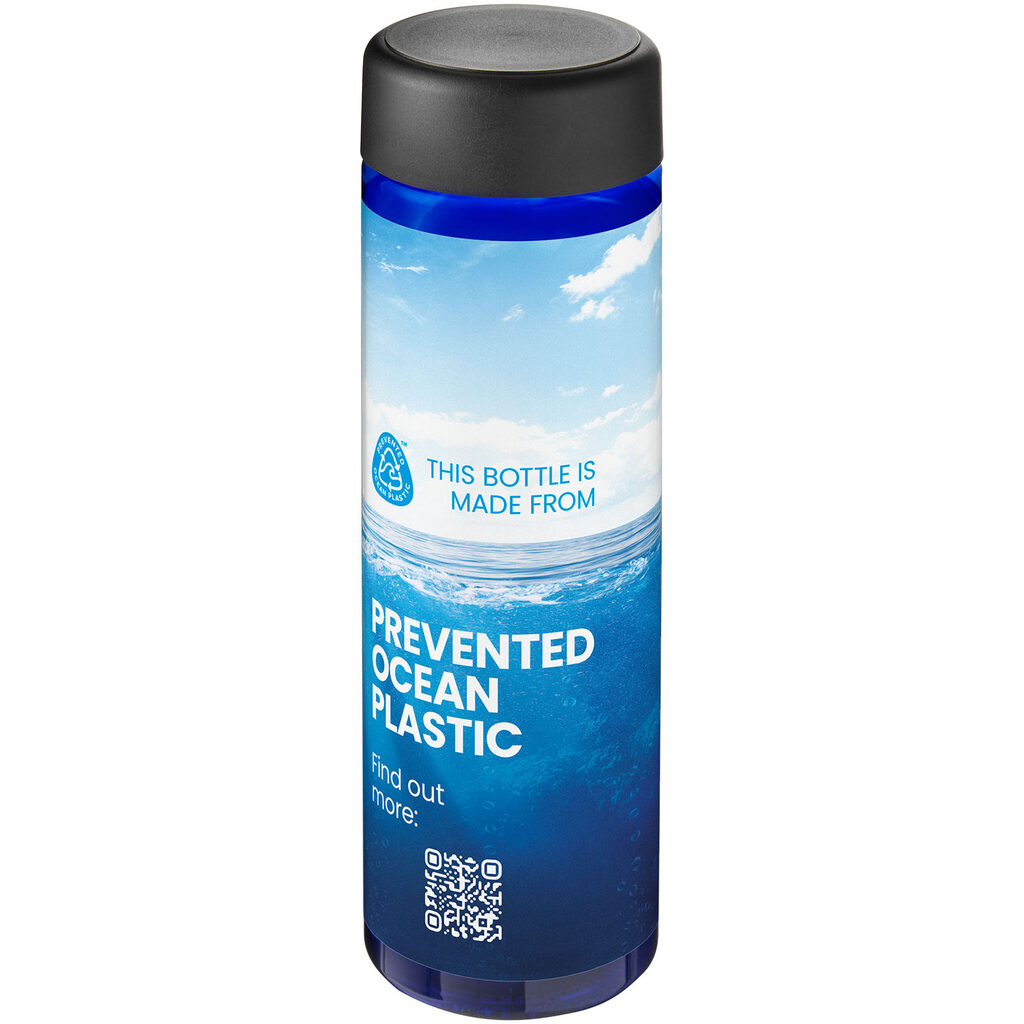 Пляшка для води H2O Active® Eco Vibe об'ємом 850 мл синій, суцільний чорний - 21048504- Фото №2