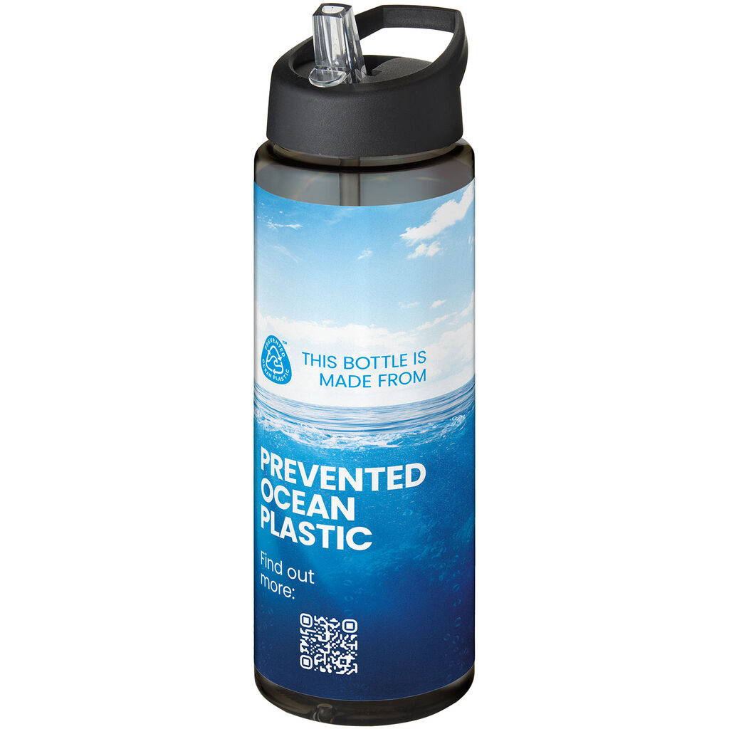 Спортивная бутылка H2O Active® Eco Vibe объемом 850 мл с крышкой-носиком темно-серый, сплошной черный - 21048600- Фото №2