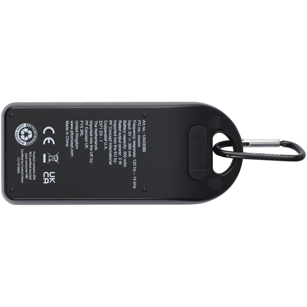 Динамик Bluetooth® Omni 3 Вт IPX4 RCS из переработанного пластика черный - 12433390- Фото №5