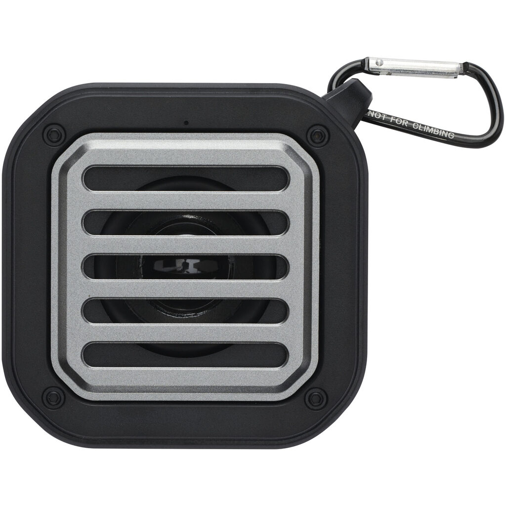 Динамик Solo 3W IPX5 RCS из переработанного пластика с солнечными батареями и Bluetooth® с карабином черный - 12434790- Фото №5