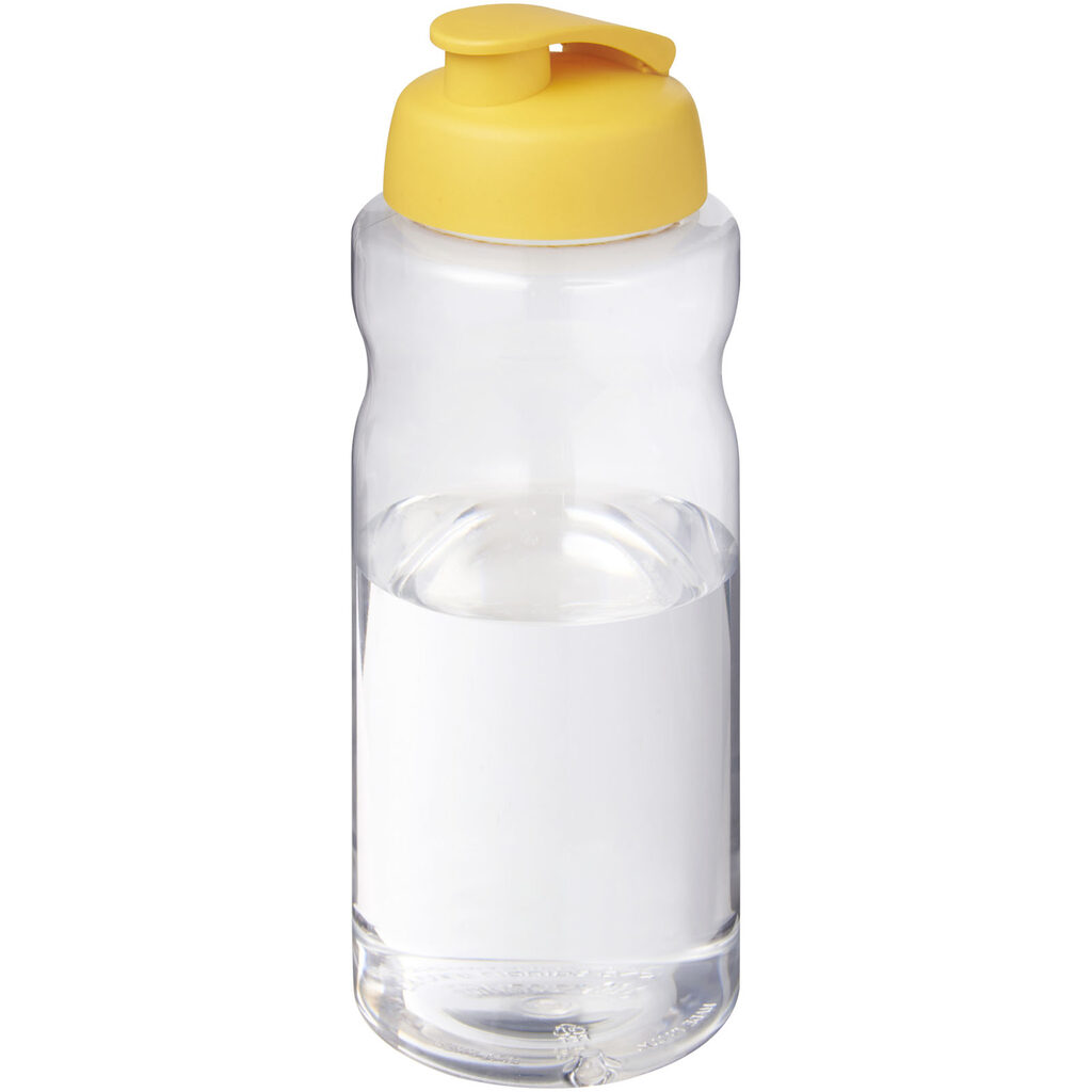Спортивная бутылка H2O Active® Big Base объемом 1 литр с откидной крышкой желтый - 21017511- Фото №1
