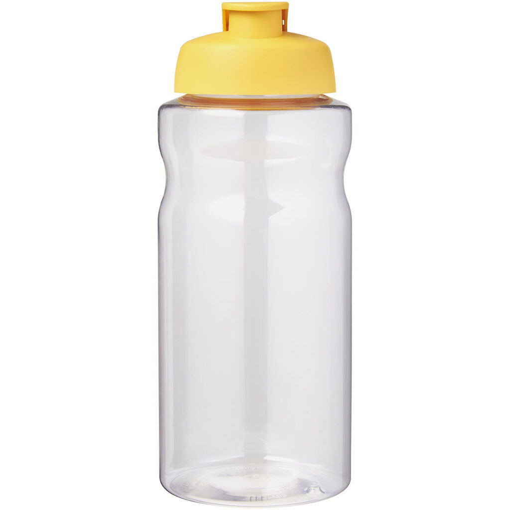 Спортивная бутылка H2O Active® Big Base объемом 1 литр с откидной крышкой желтый - 21017511- Фото №3