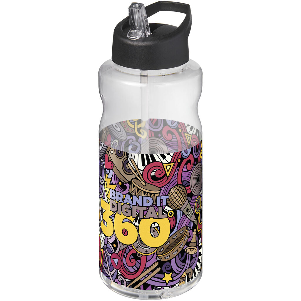 Спортивна пляшка H2O Active® Big Base об’ємом 1 л чорний - 21017690- Фото №2