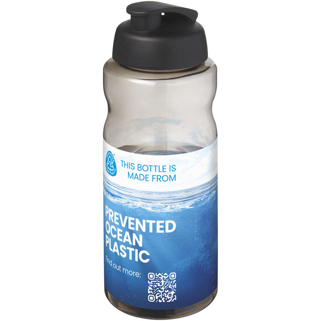 H2O Active® Eco Big Base спортивная бутылка с откидной крышкой объемом 1 литр черный - 21017884- Фото №2