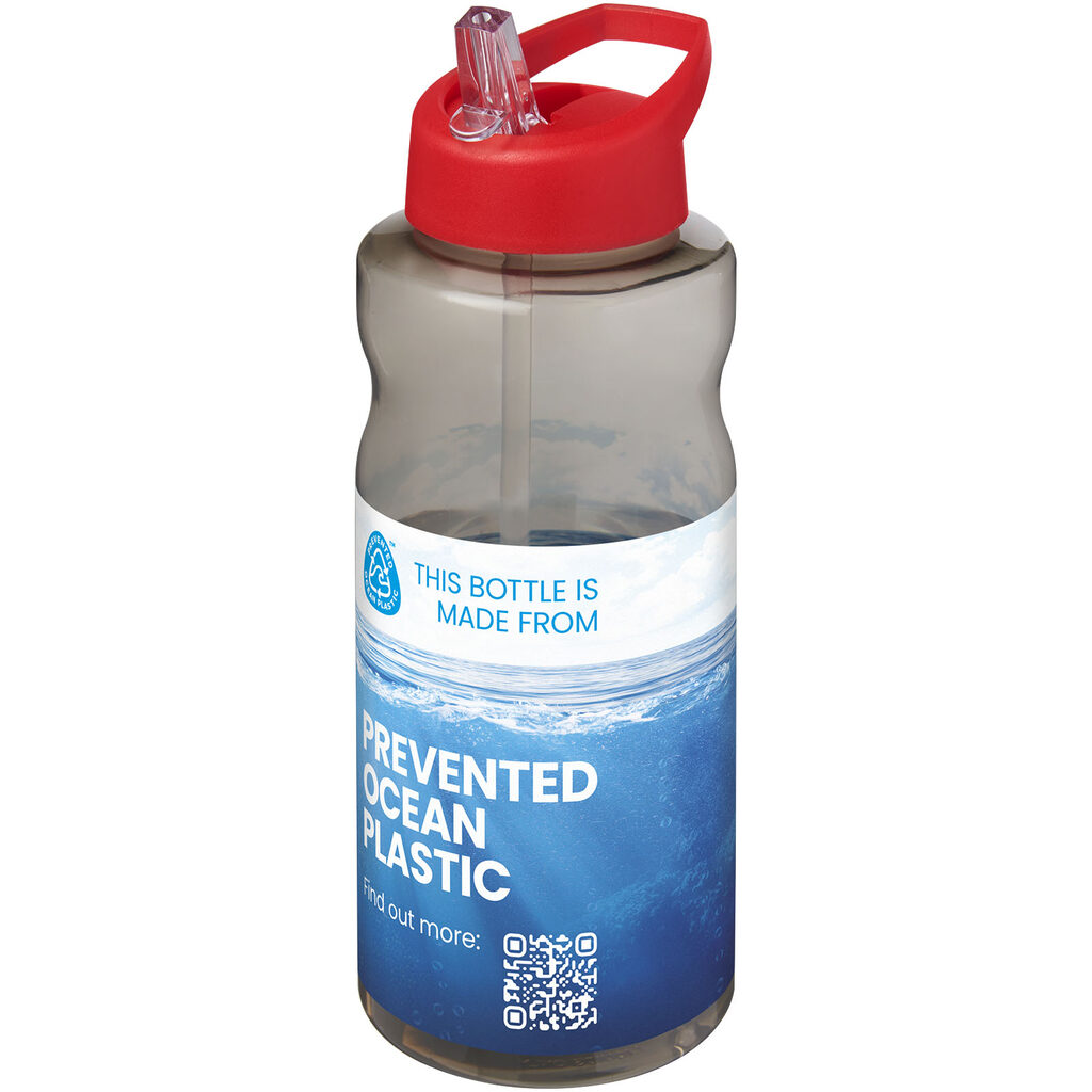 H2O Active® Eco Big Base спортивная бутылка с крышкой и носиком объемом 1 литр красный - 21017994- Фото №2