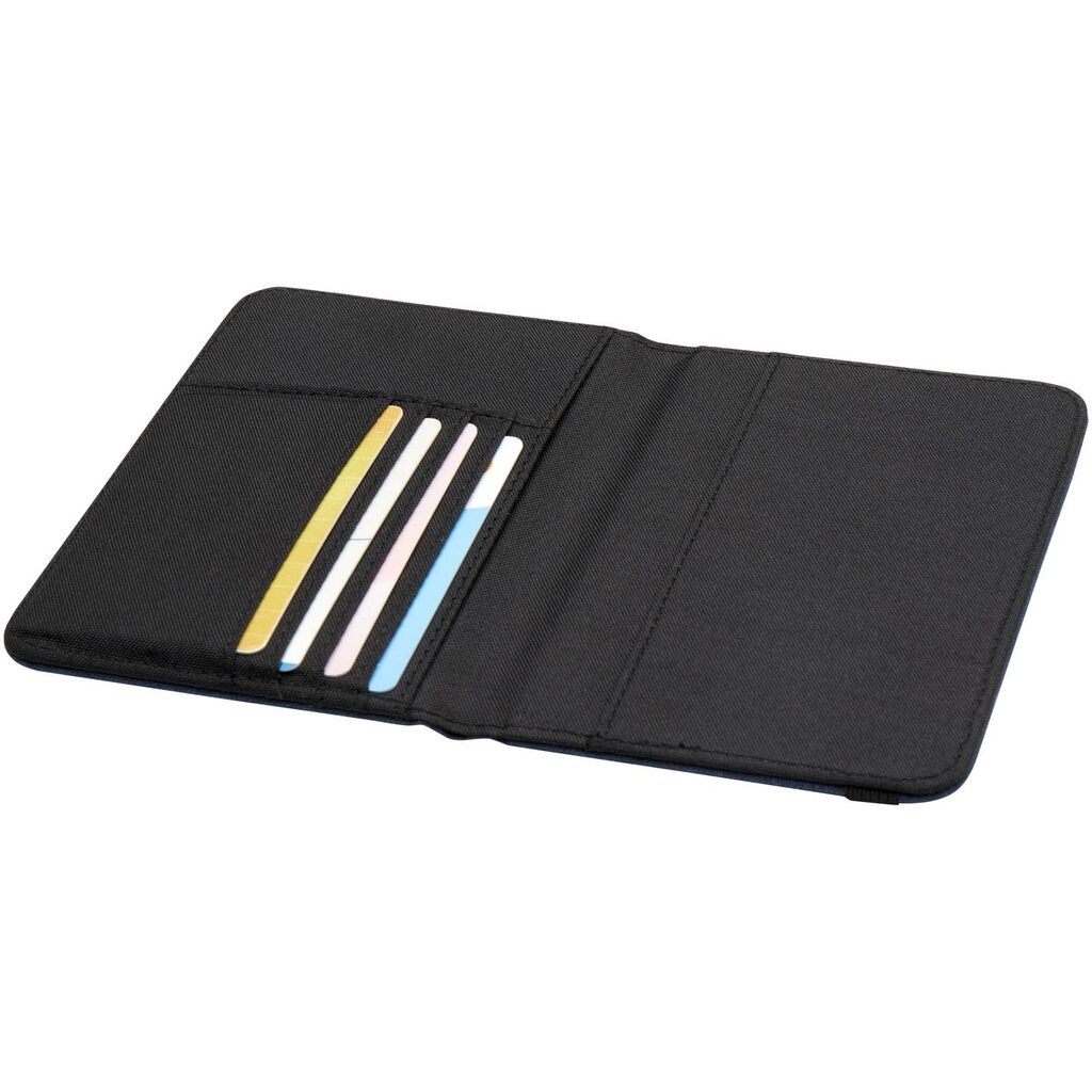 Ross Тримач паспорта з RFID-захистом із переробленого PET-пластику, сертифікованого згідно GRS синій - 13005855- Фото №5