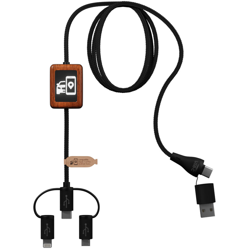 Кабель SCX.design C46 CarPlay 5-в-1 чорний - 2PX13890- Фото №1