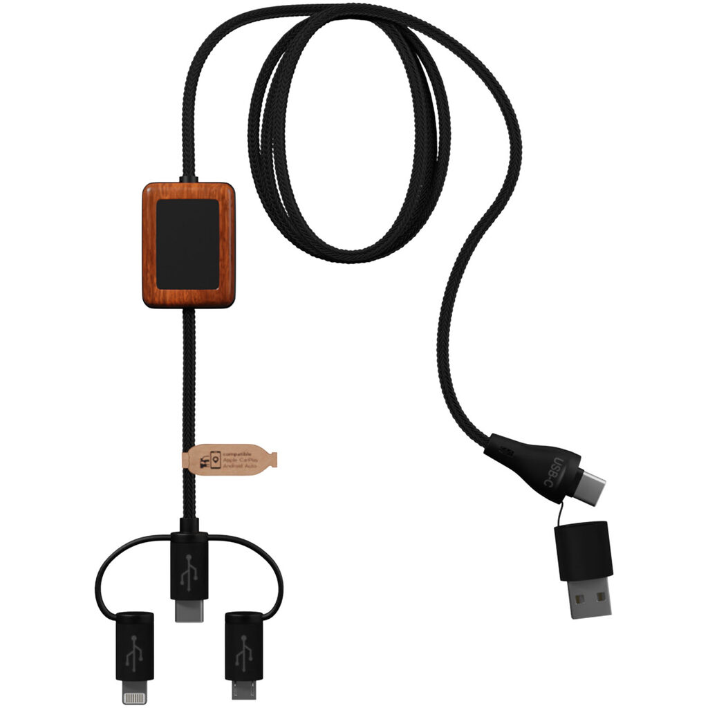 Кабель SCX.design C46 CarPlay 5-в-1 чорний - 2PX13890- Фото №3