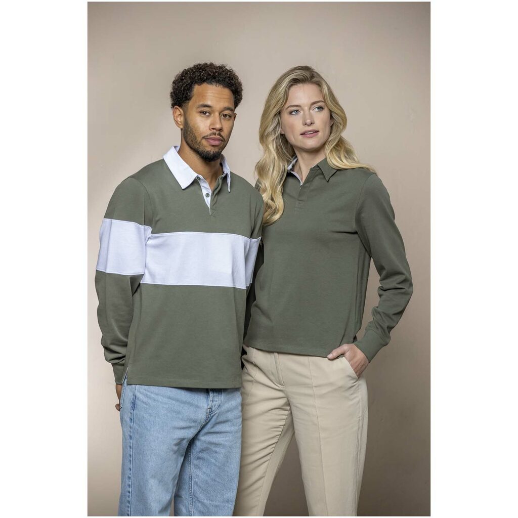 Органічна сорочка-поло Clyde унісекс темно-синій, білий  розмір XS - 38237920- Фото №5