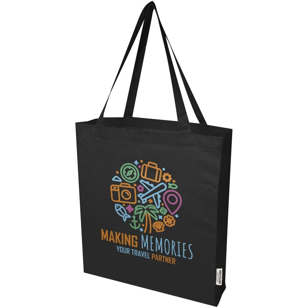 Madras эко- сумка из переработанного хлопка, плотностью 140 г/м² сплошной черный - 12073390- Фото №2