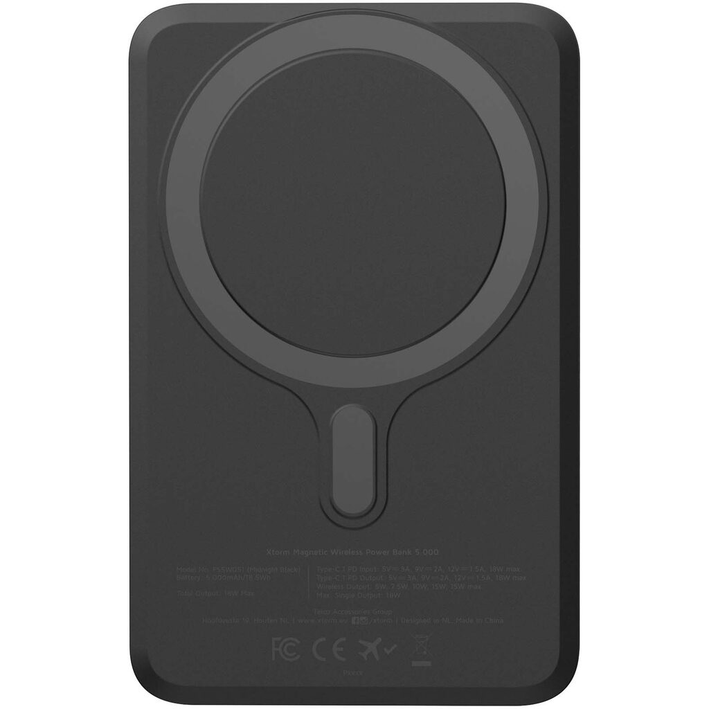 Xtorm FS5W051 магнитное беспроводное портативное зарядное устройство емкостью 5 000 мАч сплошной черный - 12441090- Фото №4