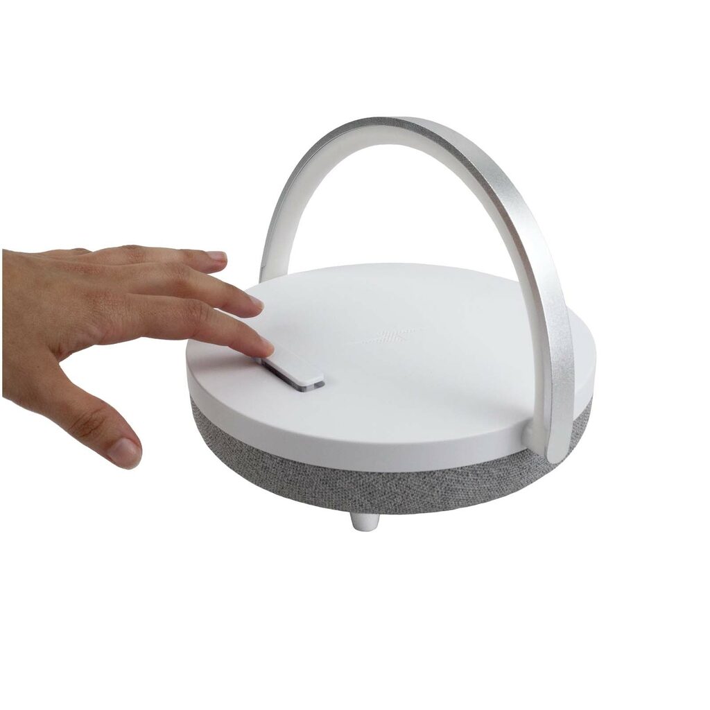 Prixton динамик Bluetooth® 4-в-1 мощностью 10 Вт со светодиодной подсветкой и базой для беспроводной зарядки белый - 2PA16001- Фото №3
