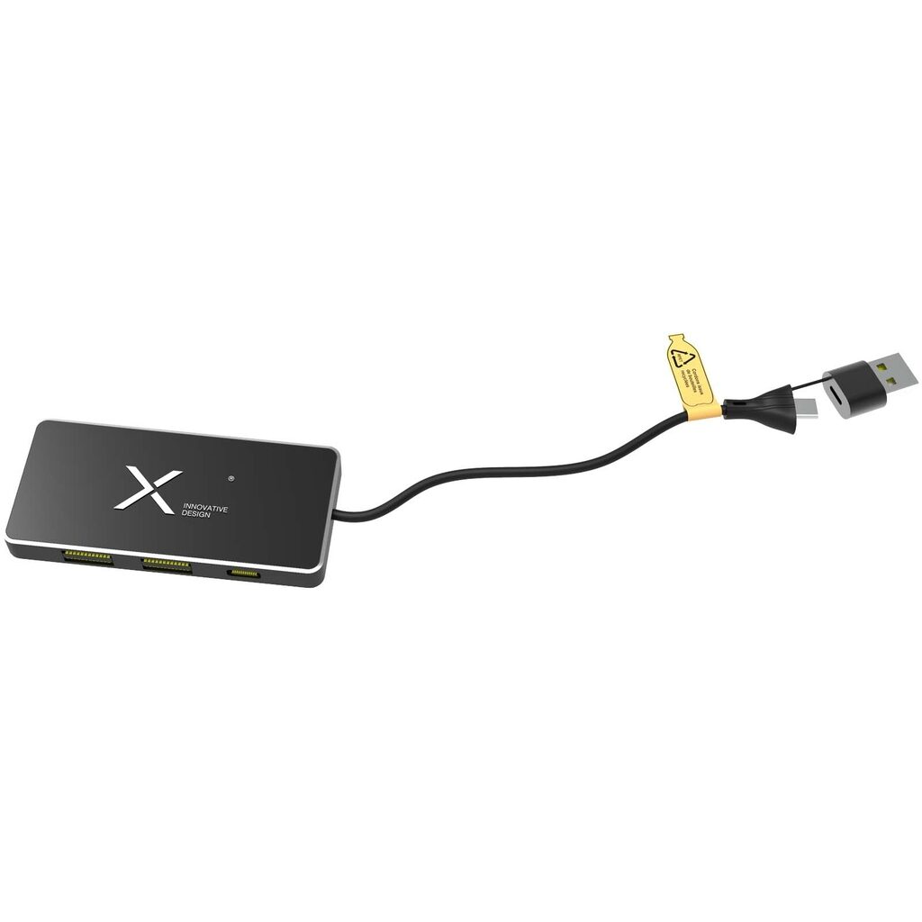 SCX.design H20 USB-концентратор 8-в-1 с двойным входом и 6 портами сплошной черный - 2PX16590- Фото №4