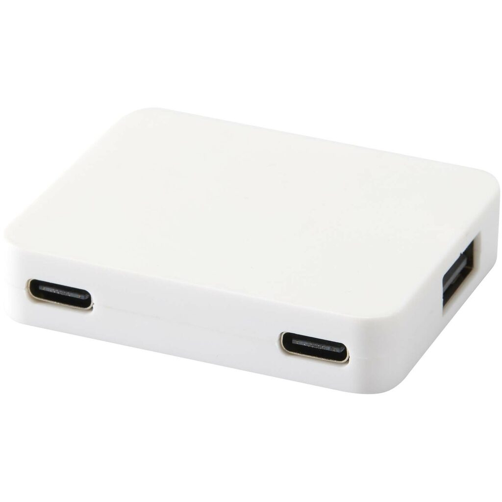 Gaia 4-портовий USB-концентратор з виходом USB-A та Type-C та подвійним входом - виготовлений з переробленого пластику білий - 12444901- Фото №1 Gaia 4-портовий USB-концентратор з виходом USB-A та Type-C та подвійним входом - виготовлений з переробленого пластику білий - 12444901- Фото №1