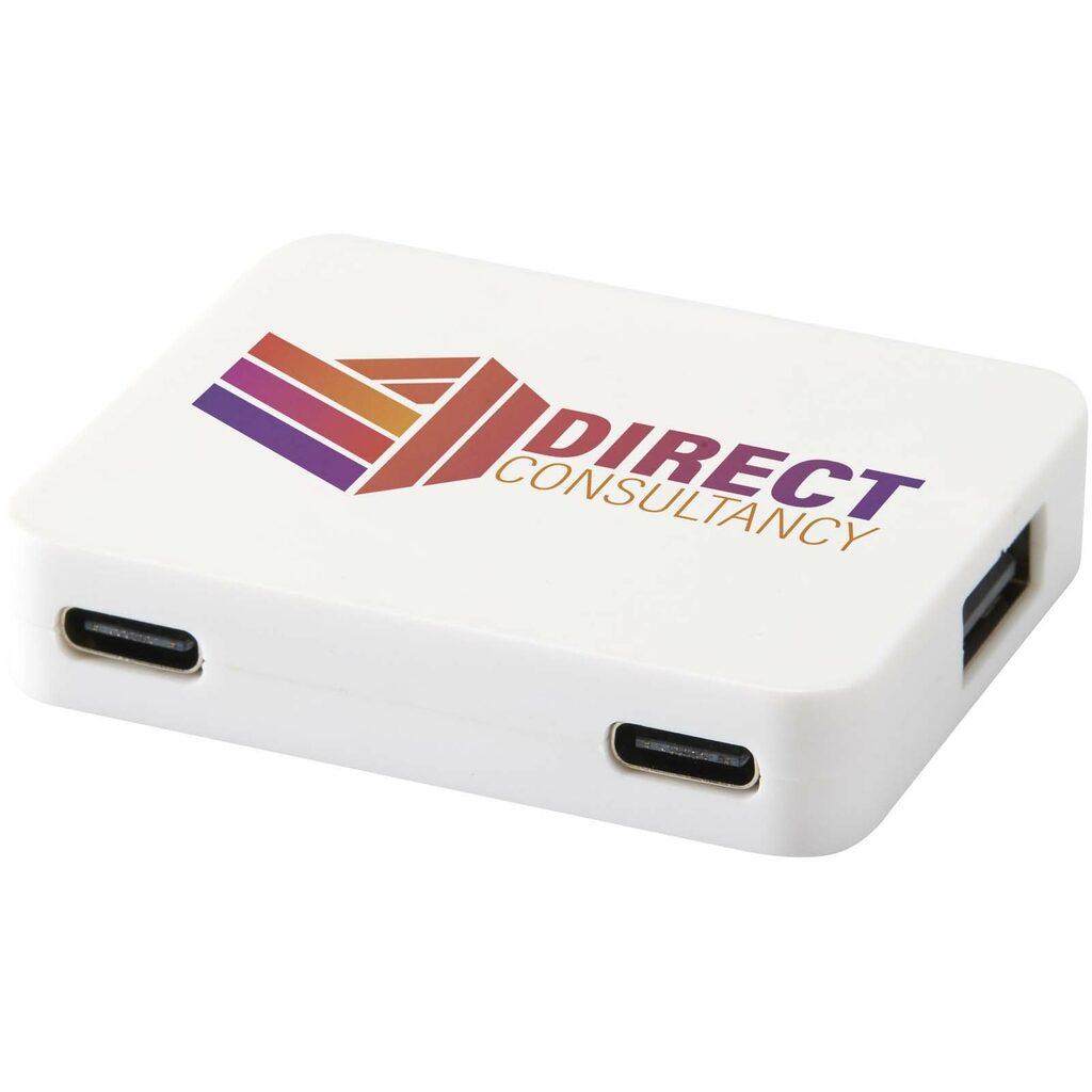 Gaia 4-портовий USB-концентратор з виходом USB-A та Type-C та подвійним входом - виготовлений з переробленого пластику білий - 12444901- Фото №2 Gaia 4-портовий USB-концентратор з виходом USB-A та Type-C та подвійним входом - виготовлений з переробленого пластику білий - 12444901- Фото №2
