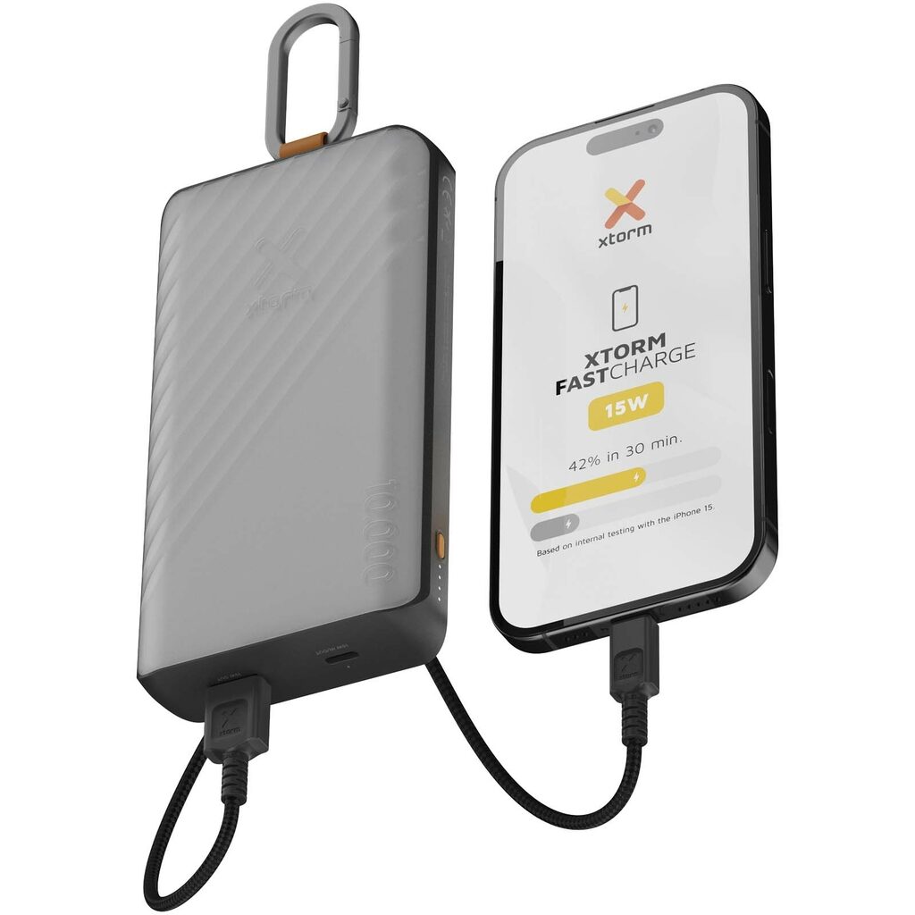 Портативное зарядное устройство Xtorm XG2S101 Go2 на солнечных батареях 10 000 мАч 15 Вт с подсветкой темно-серый - 12447984- Фото №5