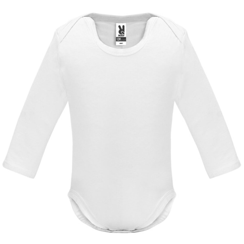 HONEY L/S Боди гладкой вязки для младенца с длинным рукавом белый  размер 6 MESES - BD72023501- Фото №1