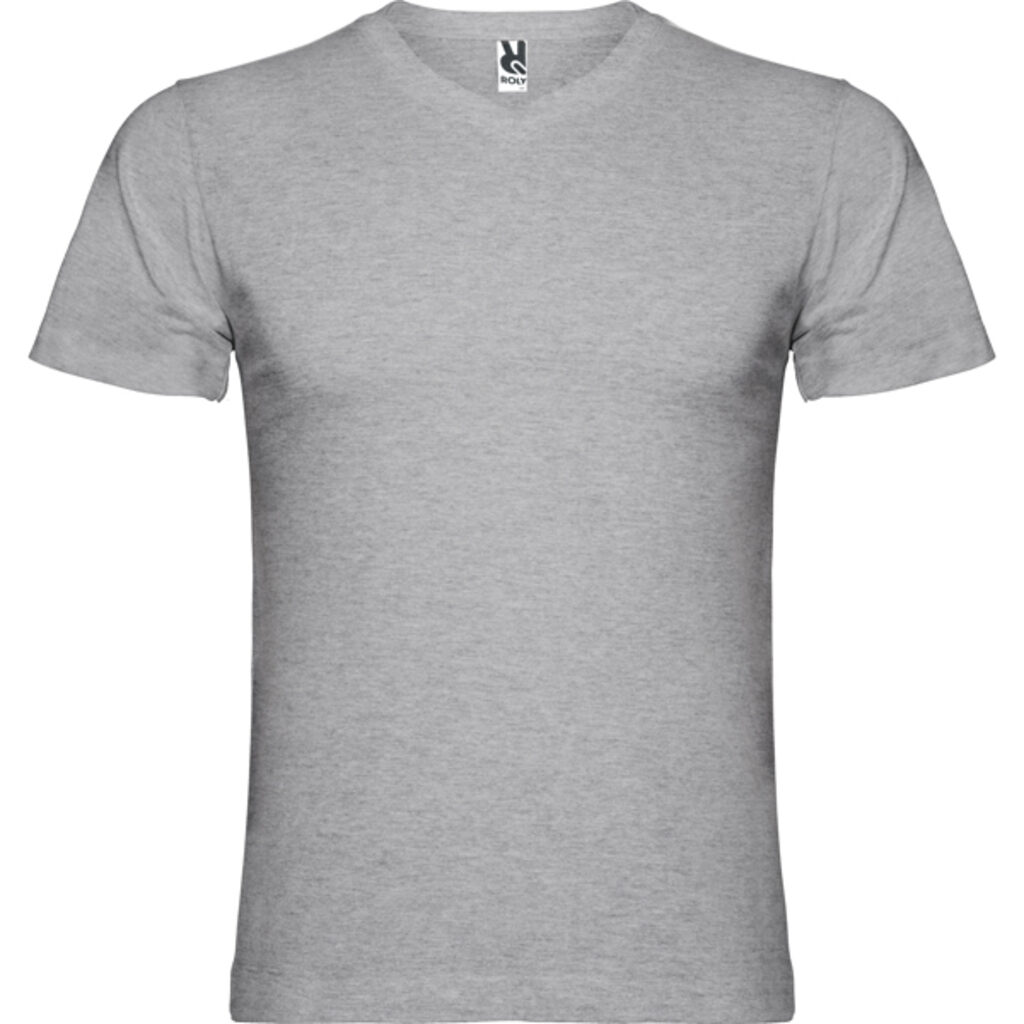 SAMOYEDO Футболка з коротким рукавом та V-подібною чотирьохшаровою горловиною сірий  розмір M - CA65030258- Фото №1