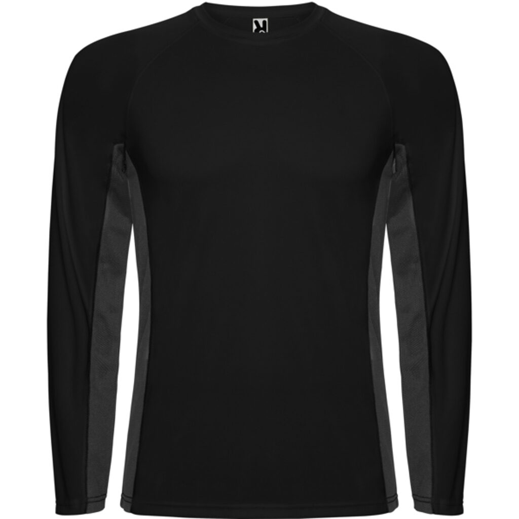 SHANGHAI L/S Спортивная комбинированная футболка с двумя полиэстерными тканями черный, темно-серый  размер S - CA6670010246- Фото №1
