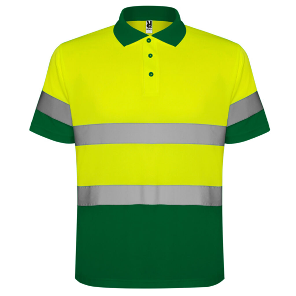 Технічна футболка поло з короткими рукавами підвищеної видимості garden green, fluor yellow  розмір XL - HV93020452221- Фото №1