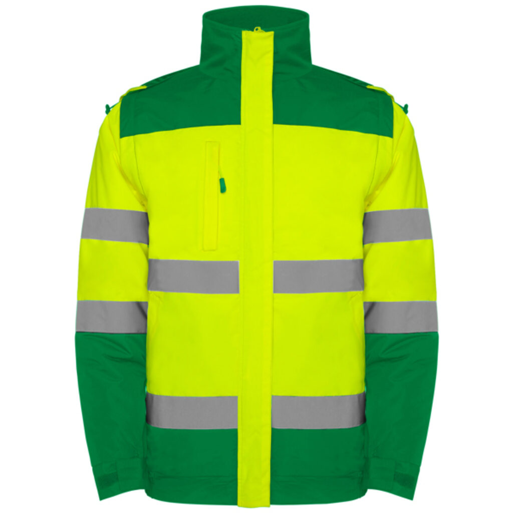Двухцветная парка повышенной видимости garden green, fluor yellow  размер XL - HV93040452221- Фото №1
