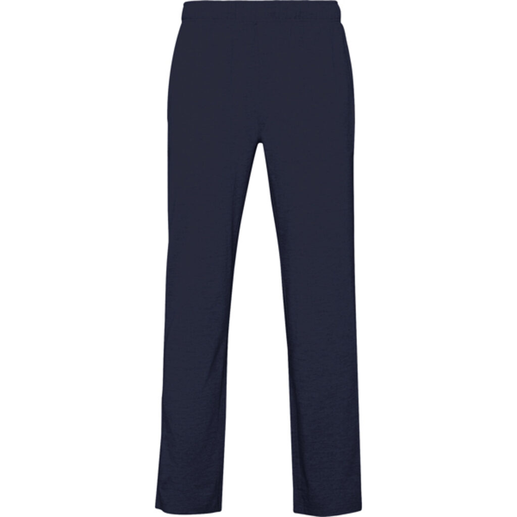 Мужские хлопковые брюки однотонной вязки синий  размер 9/10 - PA84194355- Фото №1