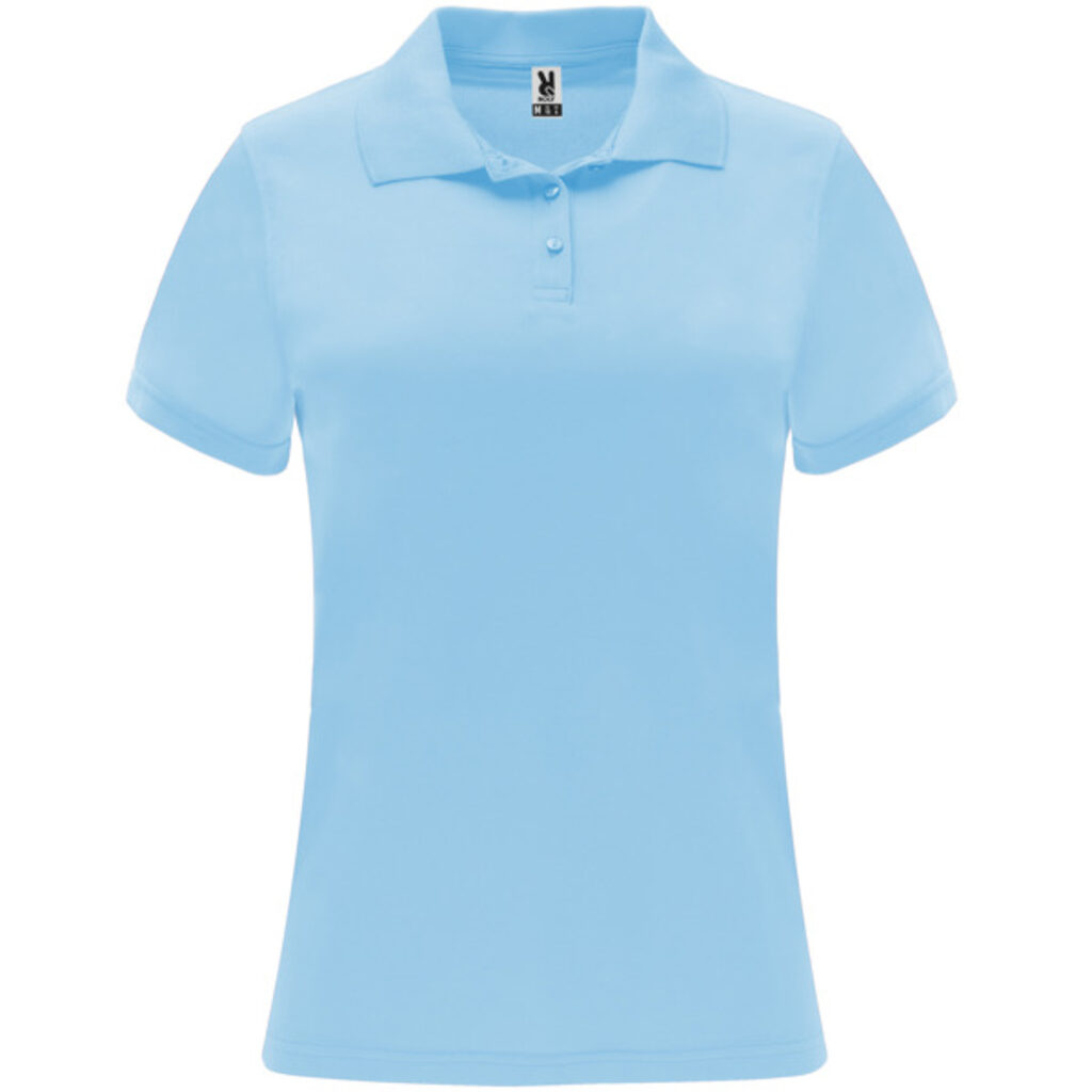 MONZHA WOMAN Жіноче поло з коротким рукавом небесно-блакитний  розмір XL - PO04100410- Фото №1