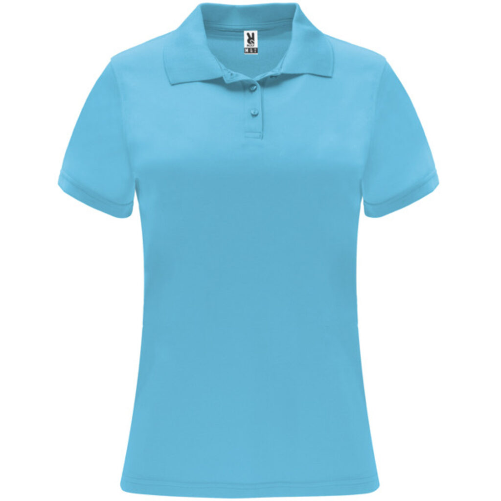 MONZHA WOMAN Жіноче поло з коротким рукавом бірюзовий  розмір S - PO04100112- Фото №1