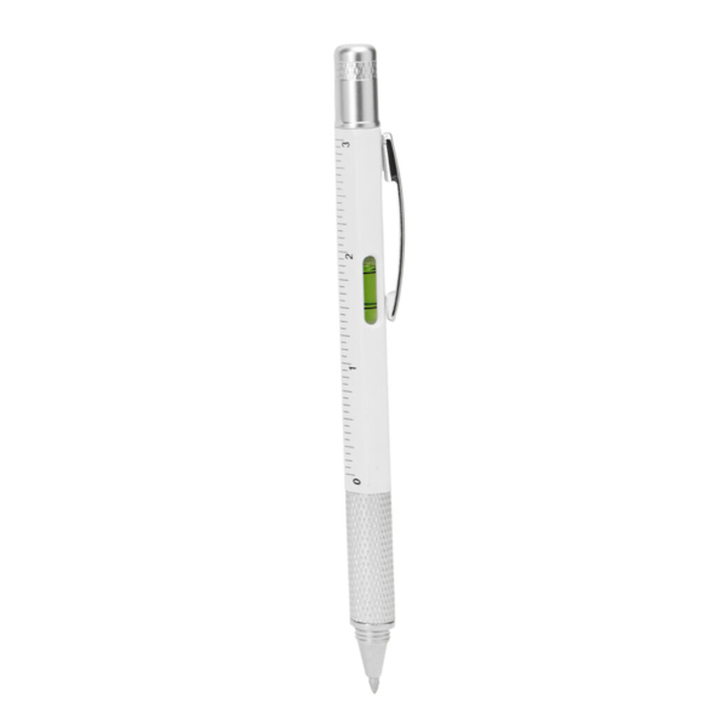 Многофункциональная шариковая ручка с уровнем белый - HW8024S101- Фото №1