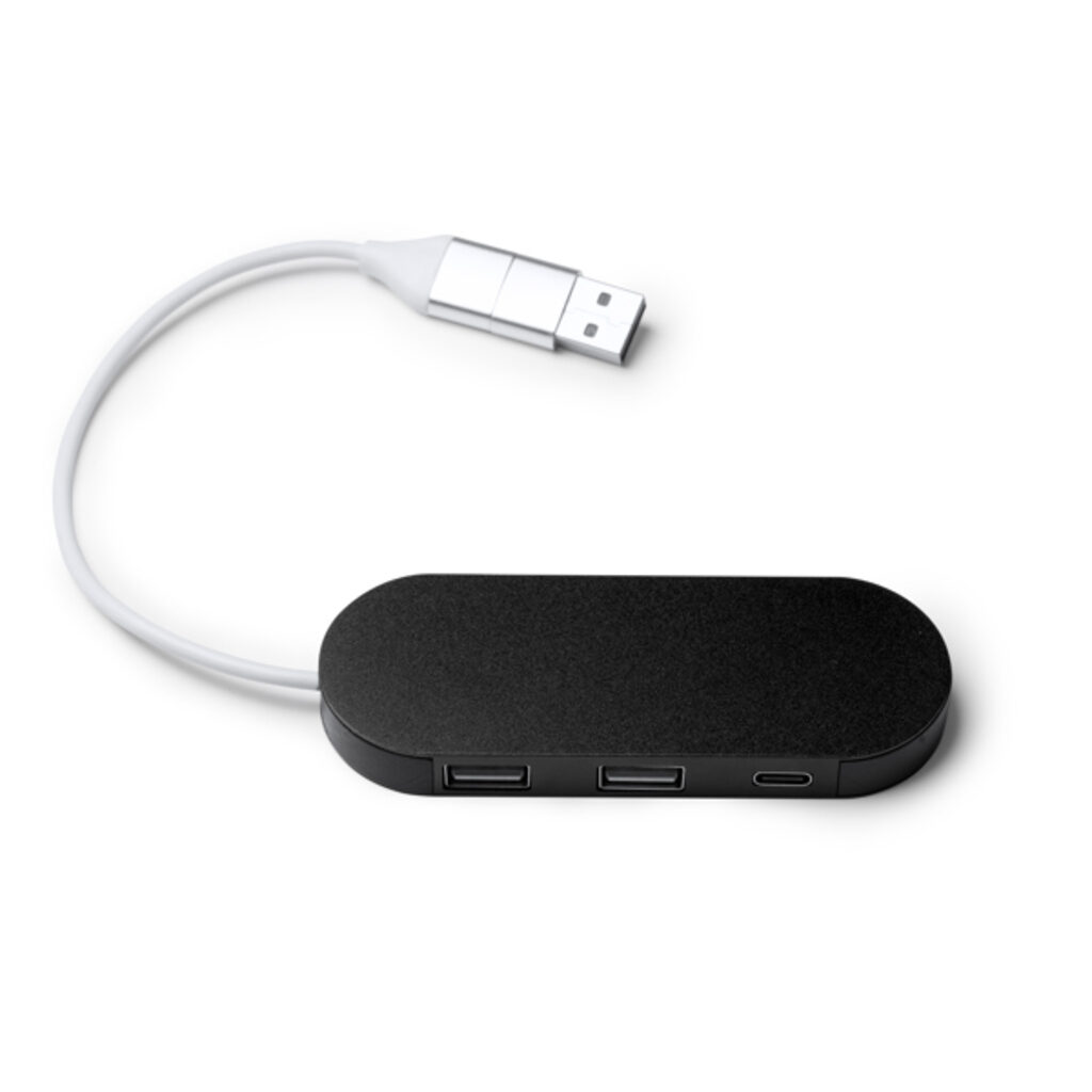USB-порт з переробленого алюмінію чорний - IA1202S102- Фото №1 USB-порт з переробленого алюмінію чорний - IA1202S102- Фото №1