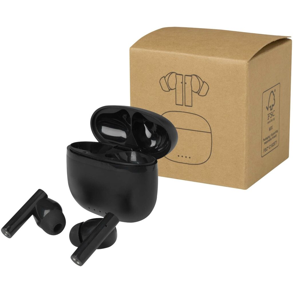 Alterf гарнитура True Wireless Bluetooth® из переработанной пластмассы с силиконовыми амбушюрами сплошной черный - 12448290- Фото №1 Alterf гарнитура True Wireless Bluetooth® из переработанной пластмассы с силиконовыми амбушюрами сплошной черный - 12448290- Фото №1